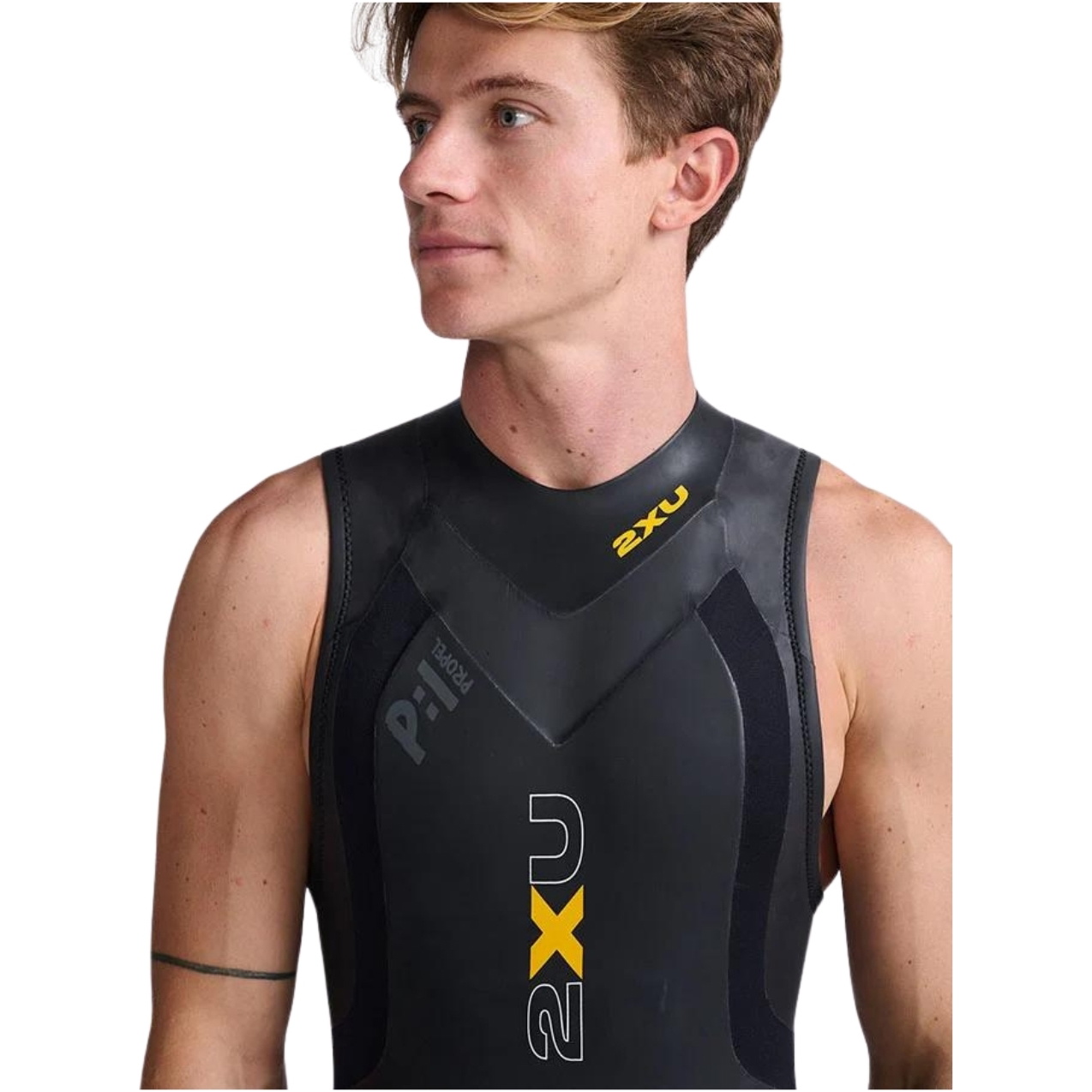 2026 2XU Da Uomo Propel P:1 Smanicato Swim Muta MW4992c - Black / Ambition